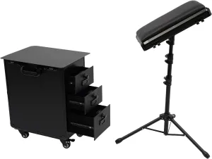 Rolling Makeup Case, 16.5x11x21in Makeup Case with 4 Universal Wheels, Makeup Case with Combination Lock for Make-up Artists (Metal)