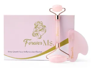 Rose Quartz Face Roller & Gua Sha Set Brazilian Natural Stone Anti Aging All Skin Types Jade Face Sculpting Face Massager for Women and men Face & Eyes Massager
