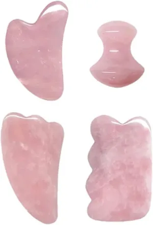 Rose Quartz Face Roller And Gua Sha Set Natural Jade Gouache Scraper Gua Sha Massage Quartz Roller Facial Lifting Massage Tool,type 16