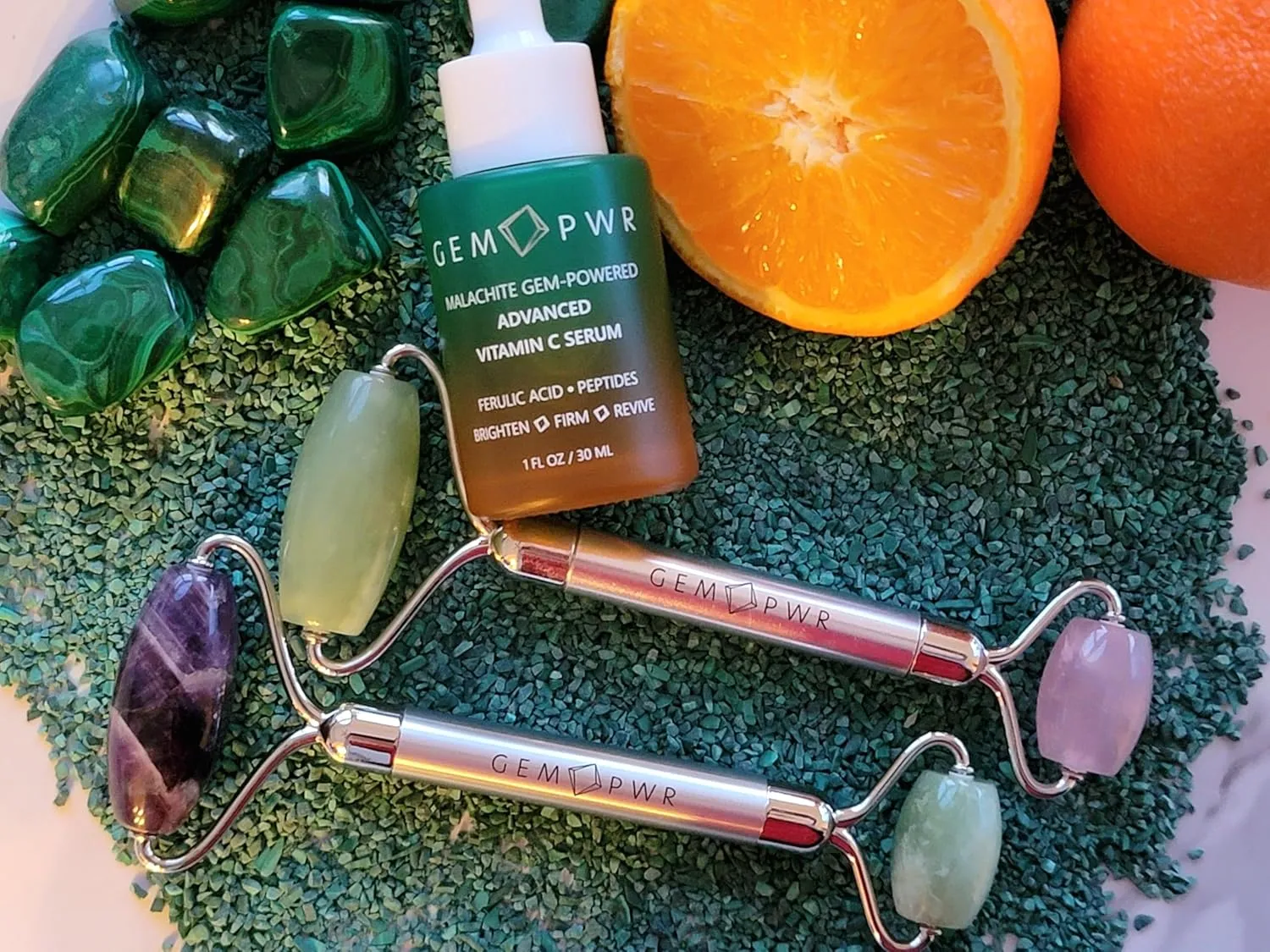 Rose Quartz   Jade Roller for Face and Neck Massage, Dual Gemstones with Durable Steel Handle and Travel Bag. Minimize Wrinkles, Reduce Puffiness and Restore Skin's Elasticity and Radiance