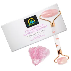 Rose Quartz Roller - Natural Massager for Face, Eyes & Neck, Reduces Facial Puffiness, Provides Lymphatic Drainage, Rejuvenates Face & Neck Wrinkles