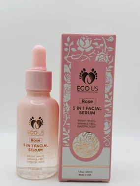 Rose 5 in 1 Facial Serum Anti Aging Serum With Vitamin C, Vitamin E, Hyaluronic Acid, Collagen and Nicotinamide, Vitamin C Serum For Facial Moisturizing, Firming Skin And Even Skin Tone 30ml