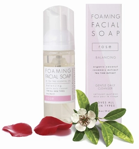 Rose Foaming Facial Soap - Gentle Daily Foaming Cleanser for the Face - Gently Cleanses, Removes Impurities and Improves Complexion - Natural Organic Skincare - For All Skin Types