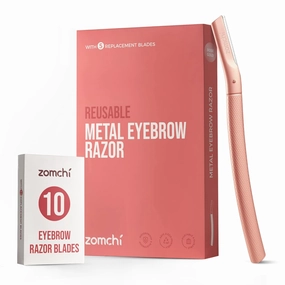Rose Gold Eyebrow Razor with 10 PCS Replacement Blades