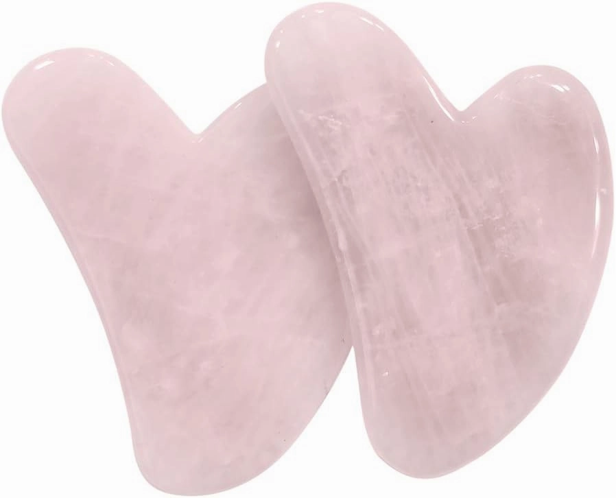 Rose Quartz Gua sha,Rose Quartz Gua Sha Facial Lifting Tool,Body Scraping Board Massage Tool Beauty Tool Guasha Board for Facial Skincare,Gua Sha Scraping Massage Tools for SPA(Pack of 2)