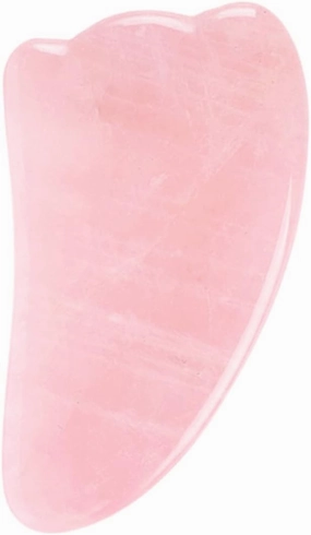 Rose Quartz Jade Eye Mask Face Massager Roller Gouache Scraper Natural Stone Jade Roller Guasha Board Face Mask Facial Massager,Guasha-Horn