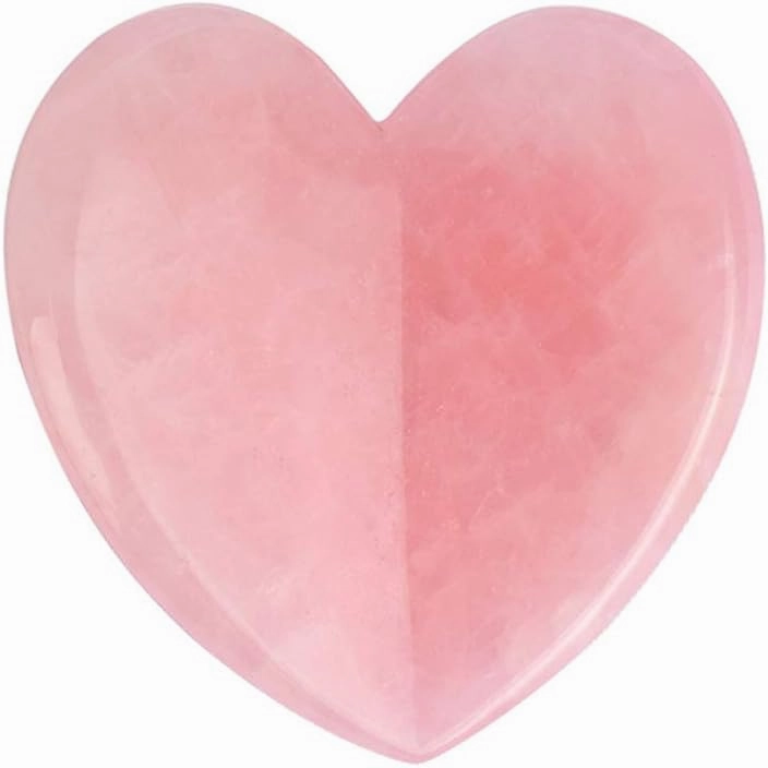 Rose Quartz Jade Roller Real Jade Gua Sha Board Mushroom Massager Face Lifting Tool Facial Guasha Massage Tool (Heart Shape)