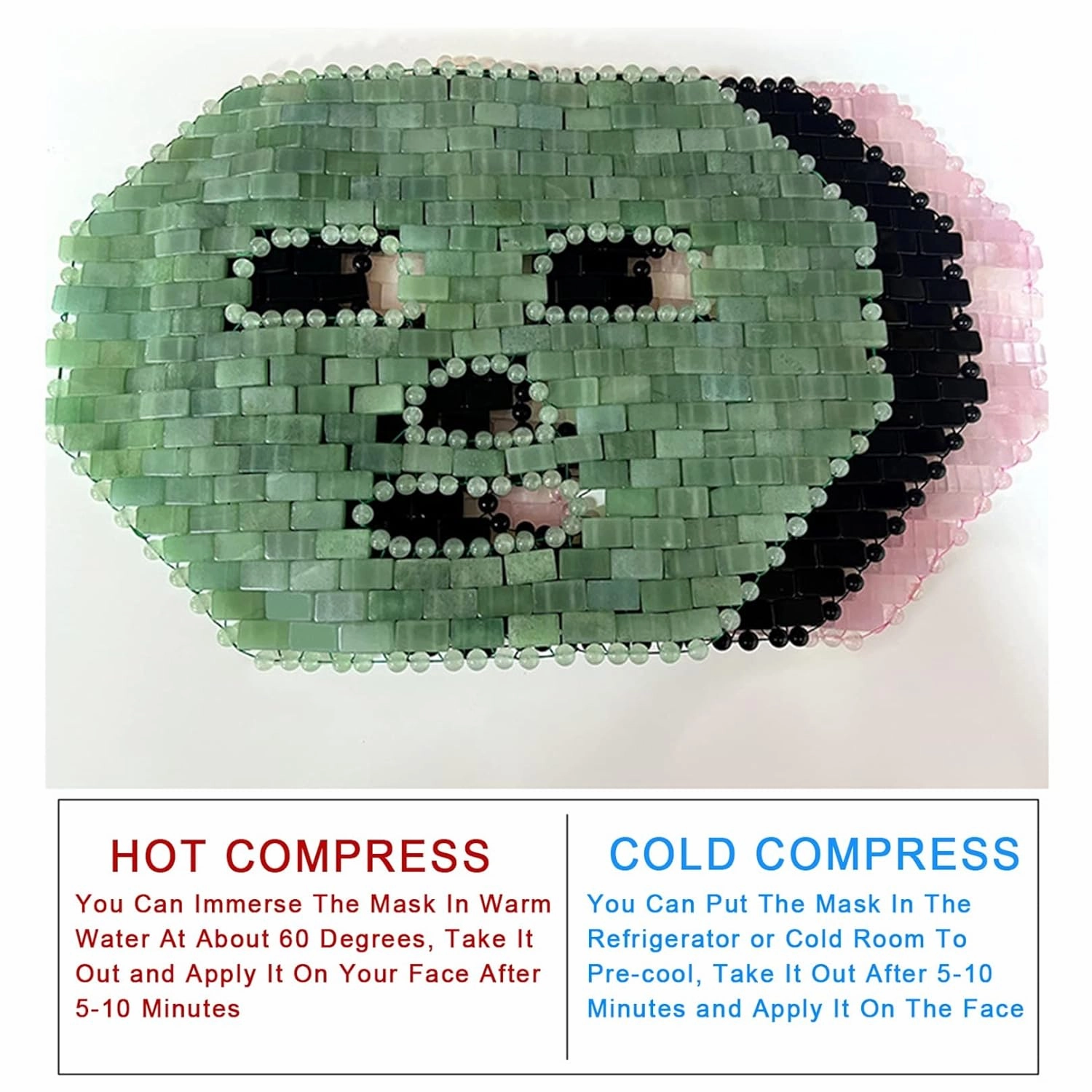 Rose Quartz Mask Cold Therapy Face Mask Reusable Jade Ice Sleeping Mask Beauty Skincare Massage Tool for Depuffing Anti-Aging Dark Circles (Color : Creative Shape 2)