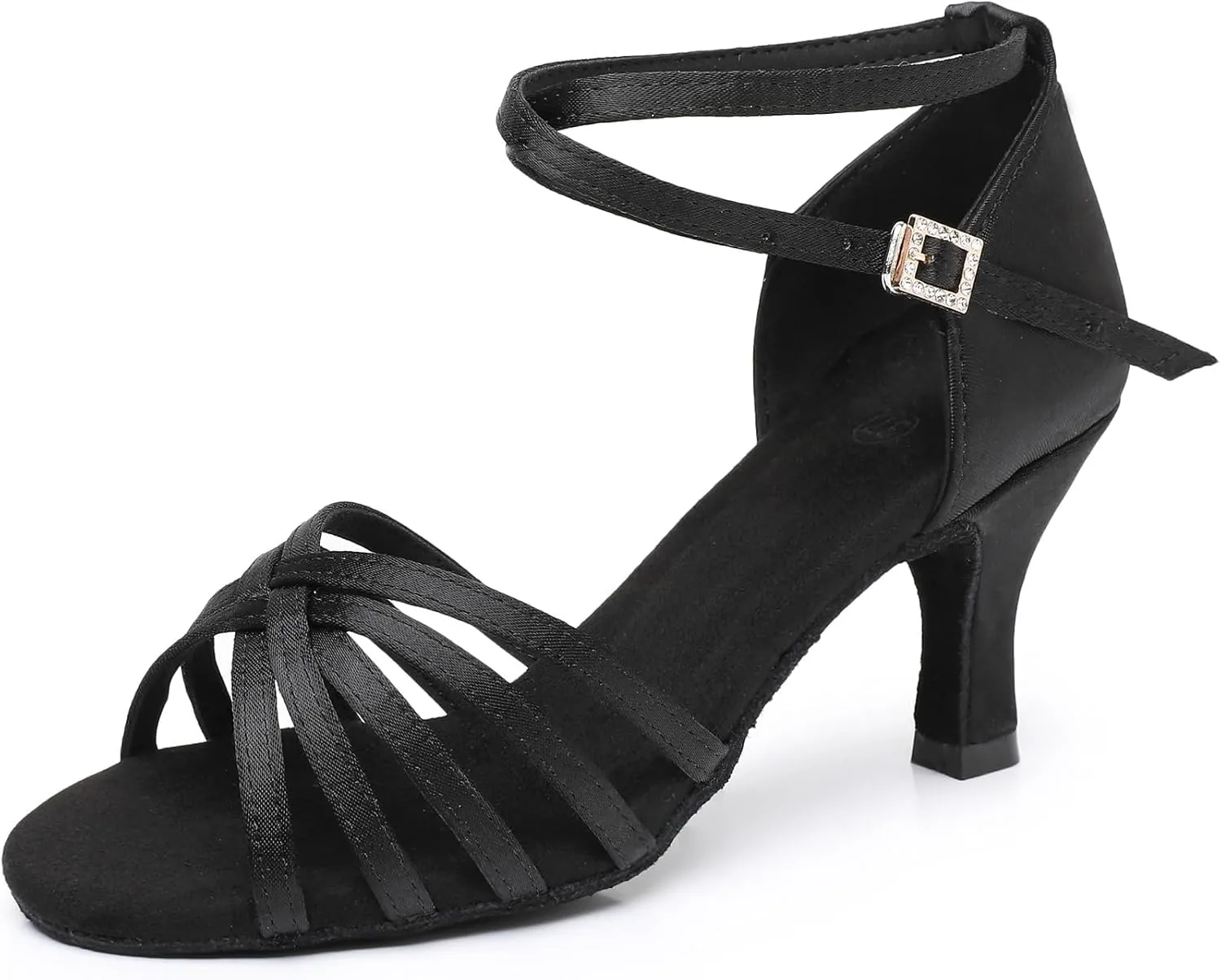 Rosefinch Women's Latin Dance Shoes Satin Professional Ballroom Salsa Practice Performance Wedding Dancing Shoes