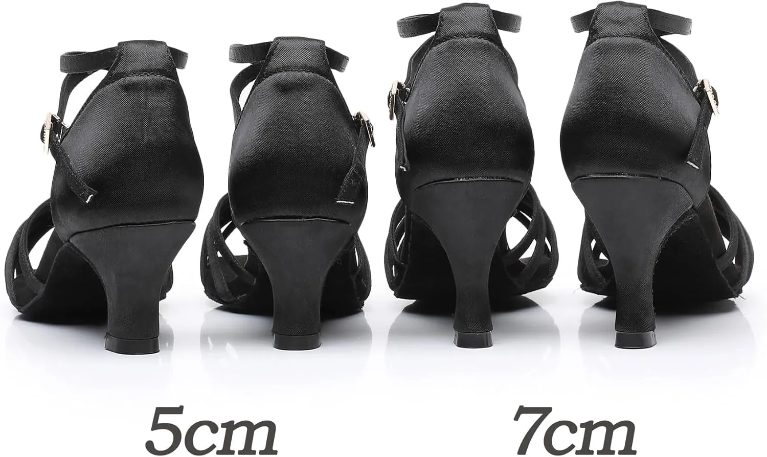 Rosefinch Women's Latin Dance Shoes Satin Professional Ballroom Salsa Practice Performance Wedding Dancing Shoes