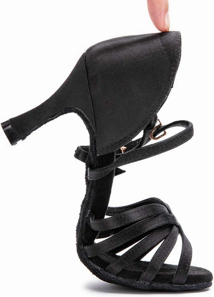 RoseMoli Women's Latin Dance Shoes Satin Professional Ballroom Salsa Practice Performance Dance Shoes