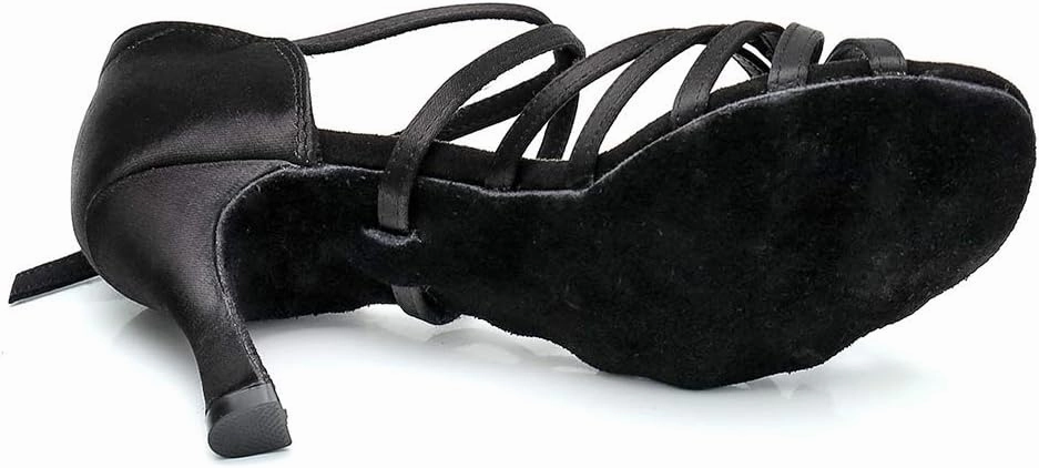 RoseMoli Women's Latin Dance Shoes Satin Professional Ballroom Salsa Practice Performance Dance Shoes