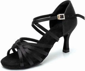 RoseMoli Women's Latin Dance Shoes Satin Professional Ballroom Salsa Practice Performance Dance Shoes