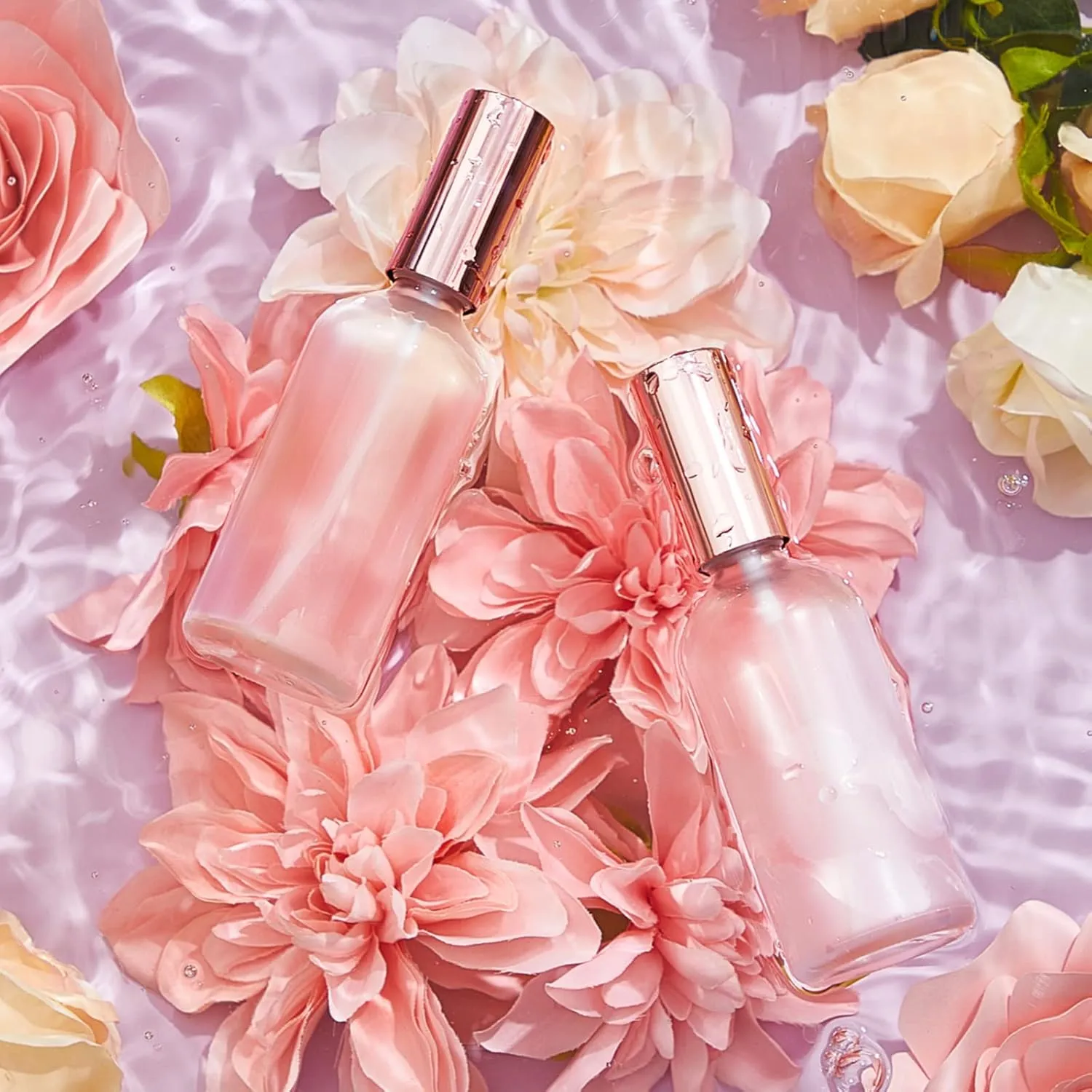 Roshtia 30 Pcs 3.4 oz Rose Gold Glass Spray Bottle Refillable Perfume Atomizer Clear Decorative Empty Bottles with Fine Mist Sprayer Pump for Face Body Travel