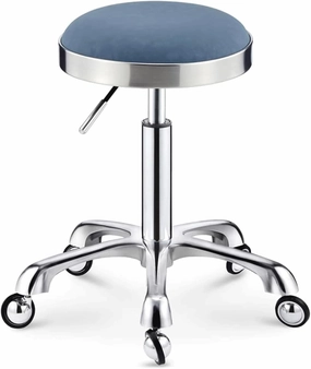 Round Rolling Stool w/Wheels Adjustable Height Swivel Salon Hairdressing Makeup Stool Work Shop Stool Chair Heavy Duty Load-Bearing 150KG (Pink) (Blue)