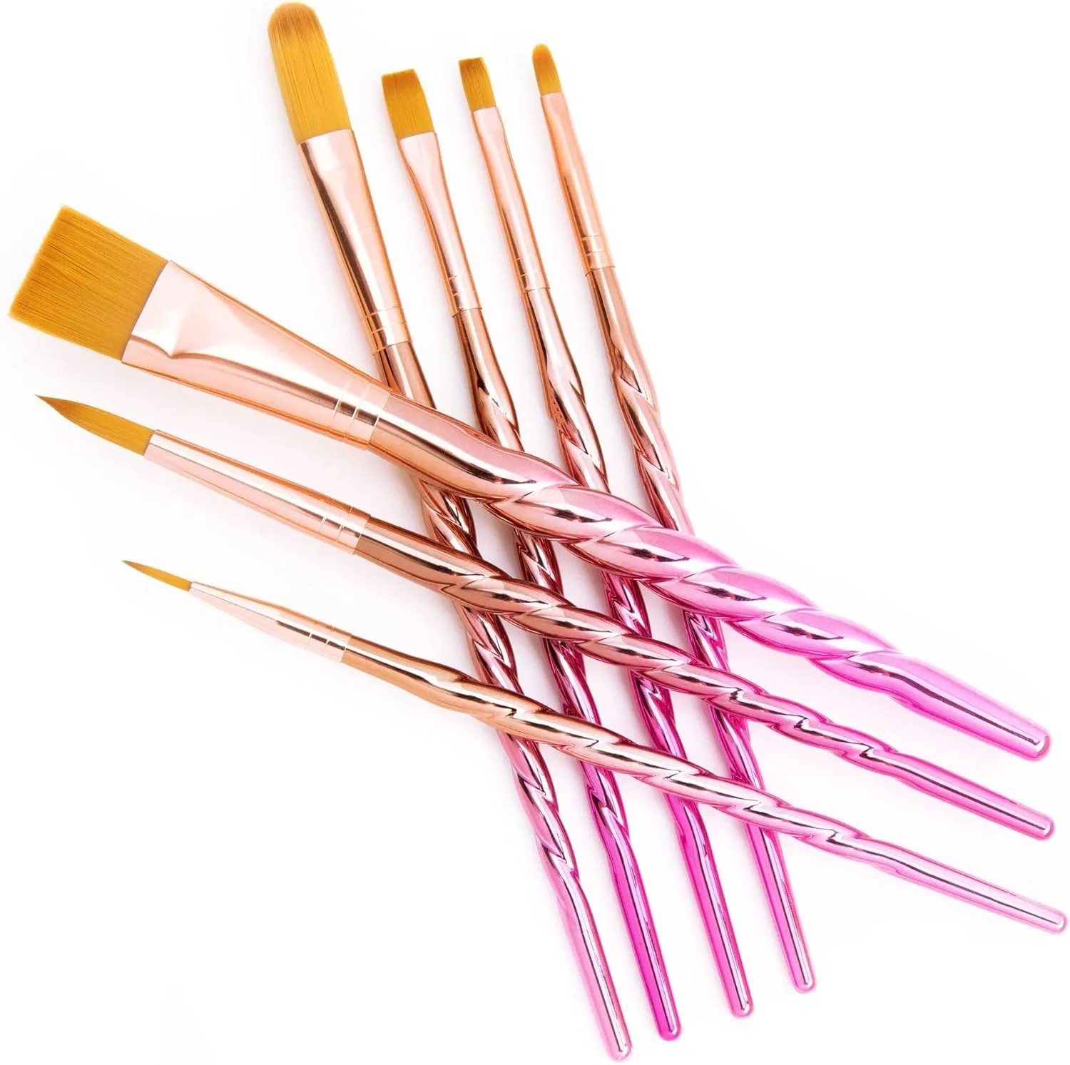 Royal & Langnickel Mythos, 7pc Unicorn Variety Craft Brush Set for All Painting Mediums, Includes - Filbert, Shader, Oval Wash, Round & Wash Brushes