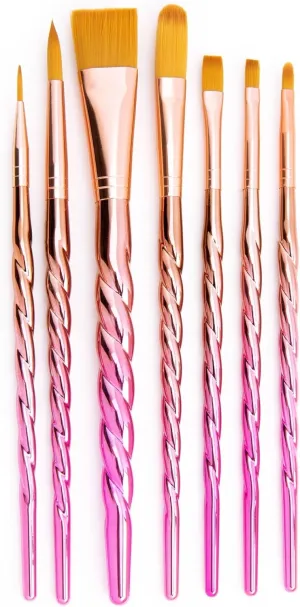 Royal & Langnickel Mythos, 7pc Unicorn Variety Craft Brush Set for All Painting Mediums, Includes - Filbert, Shader, Oval Wash, Round & Wash Brushes