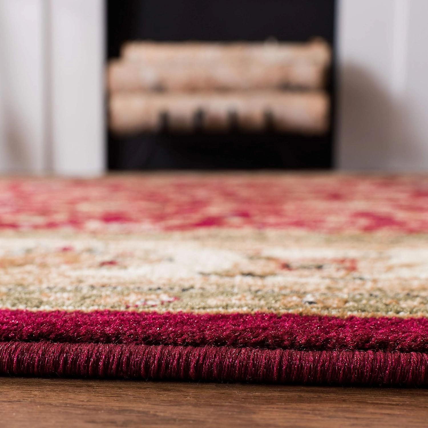 SAFAVIEH Lyndhurst Collection Area Rug - 5'3" x 7'6", Red & Ivory, Traditional Oriental Design, Non-Shedding & Easy Care, Ideal for High Traffic Areas in Living Room, Bedroom (LNH312A)