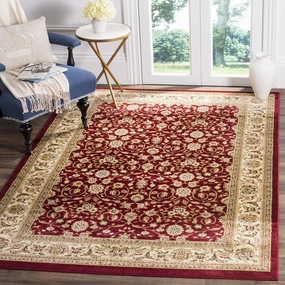 SAFAVIEH Lyndhurst Collection Area Rug - 5'3" x 7'6", Red & Ivory, Traditional Oriental Design, Non-Shedding & Easy Care, Ideal for High Traffic Areas in Living Room, Bedroom (LNH312A)