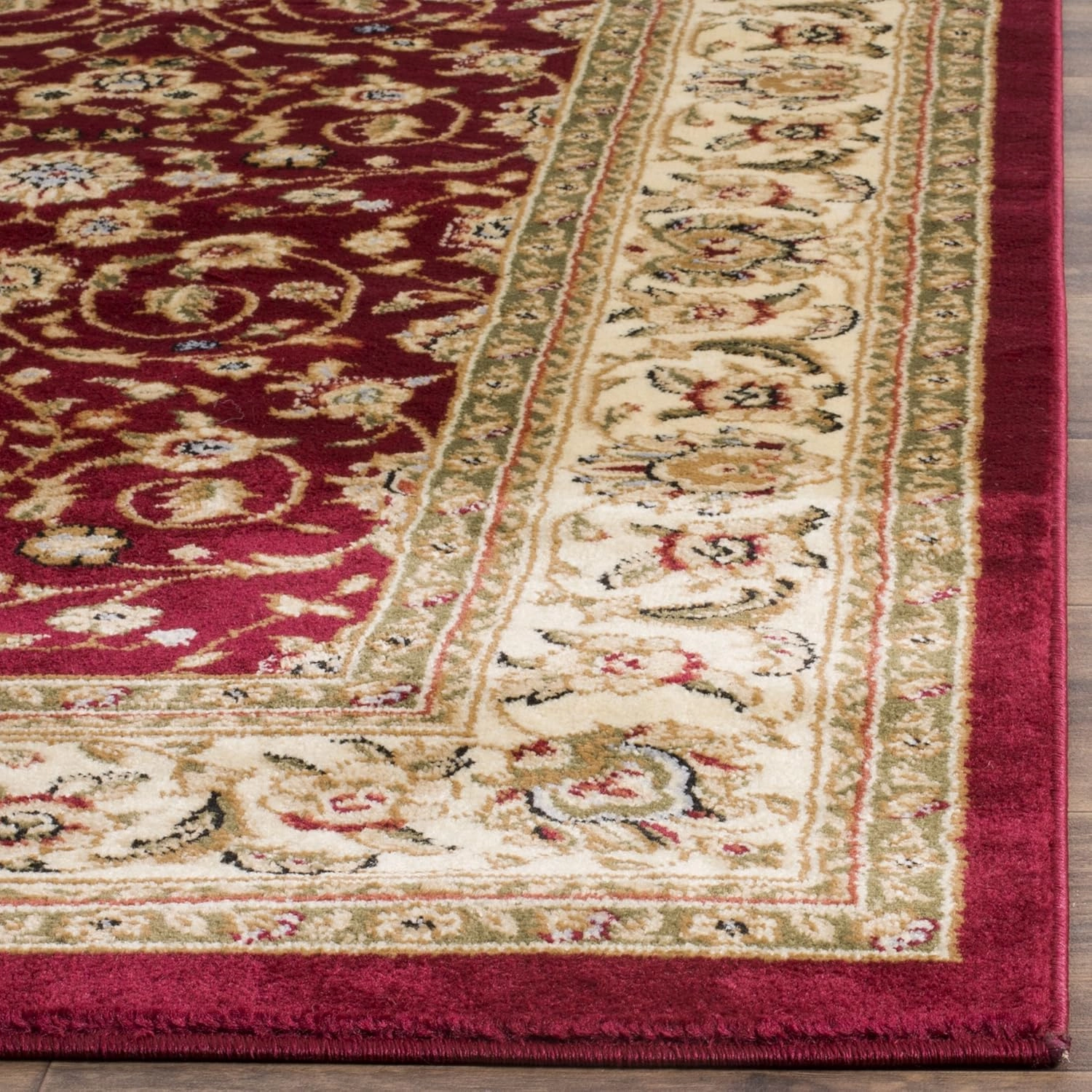 SAFAVIEH Lyndhurst Collection Area Rug - 5'3" x 7'6", Red & Ivory, Traditional Oriental Design, Non-Shedding & Easy Care, Ideal for High Traffic Areas in Living Room, Bedroom (LNH312A)