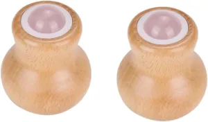 SAFIGLE 2pcs Portable Face Roller Jade Roller for Face Eye for Muscle Relief Wooden Handle for Beauty Relaxation