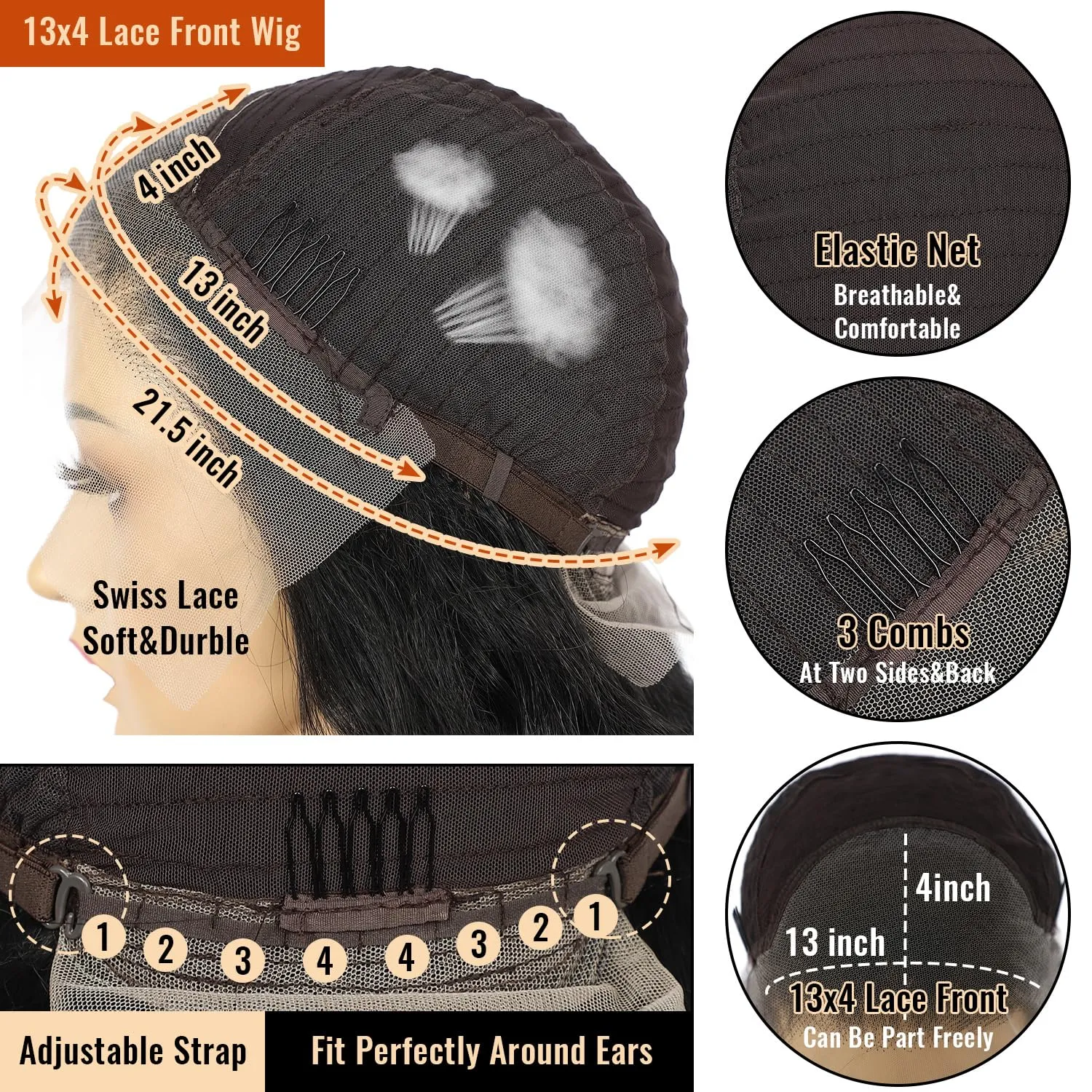 SAPPHIREWIGS Loose Deep Wave Wig Black 13×4 Lace Front Wigs Pre Plucked Hairline Synthetic Butter Lace Frontal Crimp Curly Wigs for Black Women Cosplay Daily Party Use