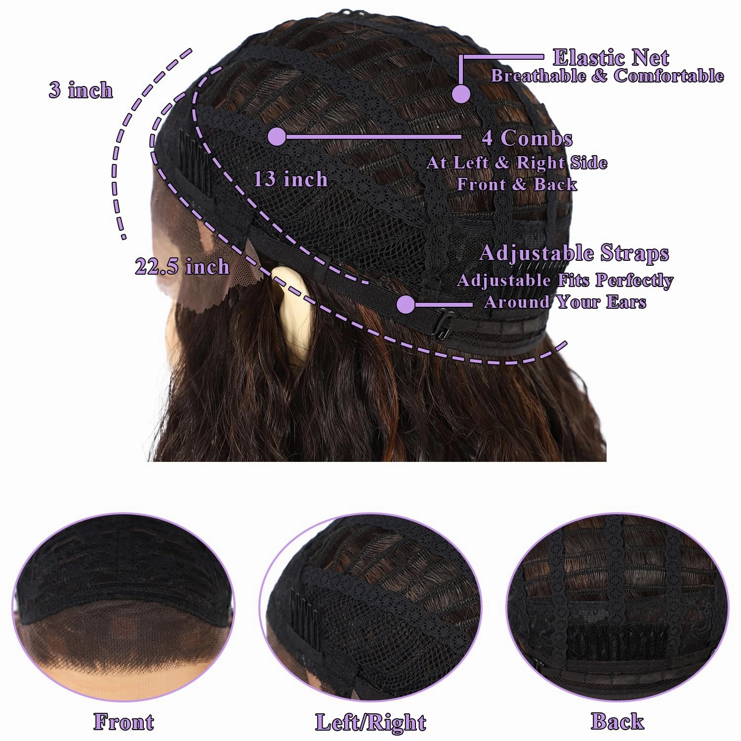 SAPPHIREWIGS Curly Synthetic Lace Front Wigs Kinky Curly Mix Brown Wig for Black Women Heat Resistant Hair Party Daily Makeup Wigs 26inch