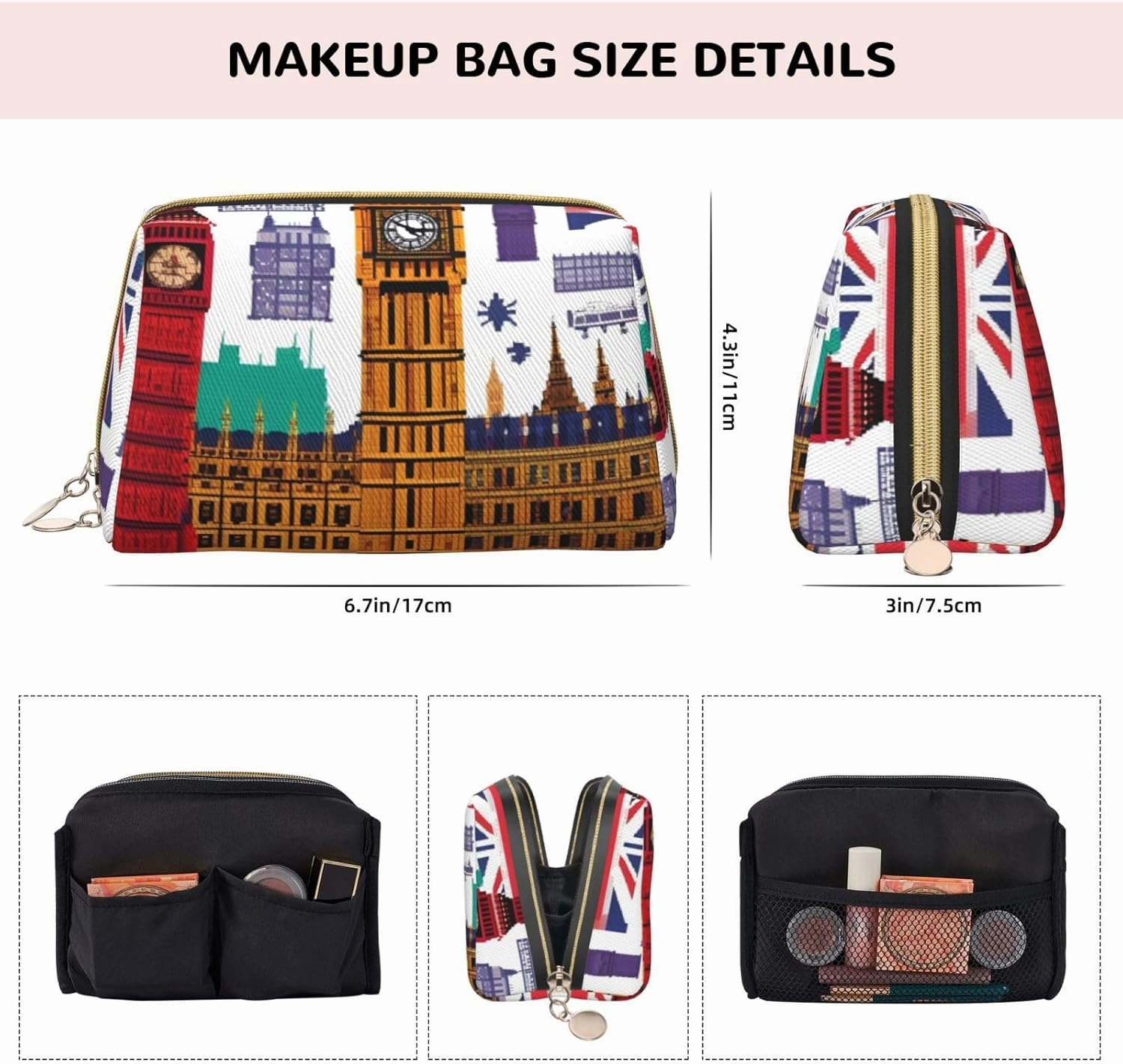 School Newspaper Toiletry Pouch, Travel-Friendly Makeup Organizer For Makeup Brushes, Lipsticks