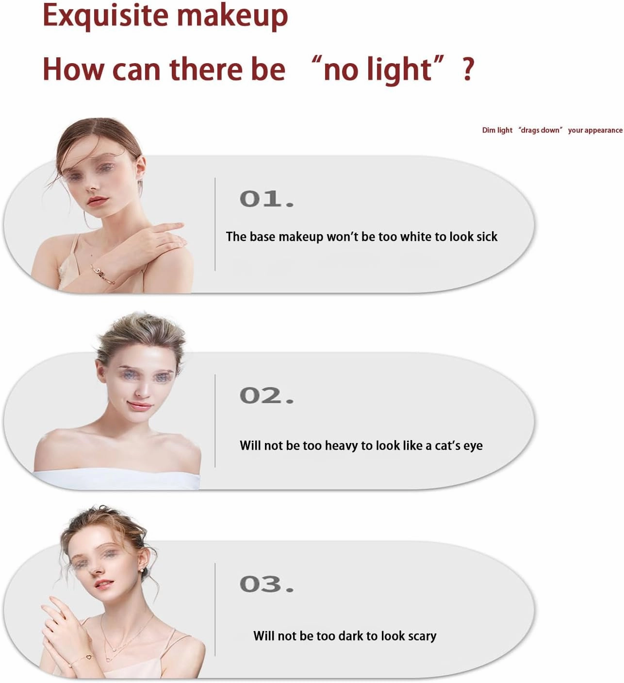 Screen Touch Dimming Makeup Mirror with Lights and 3X Magnification, Square LED Wall Mounted Bathroom Vanity Mirror，Rotable Extendable Shaving MirrorSilver,USB Charging