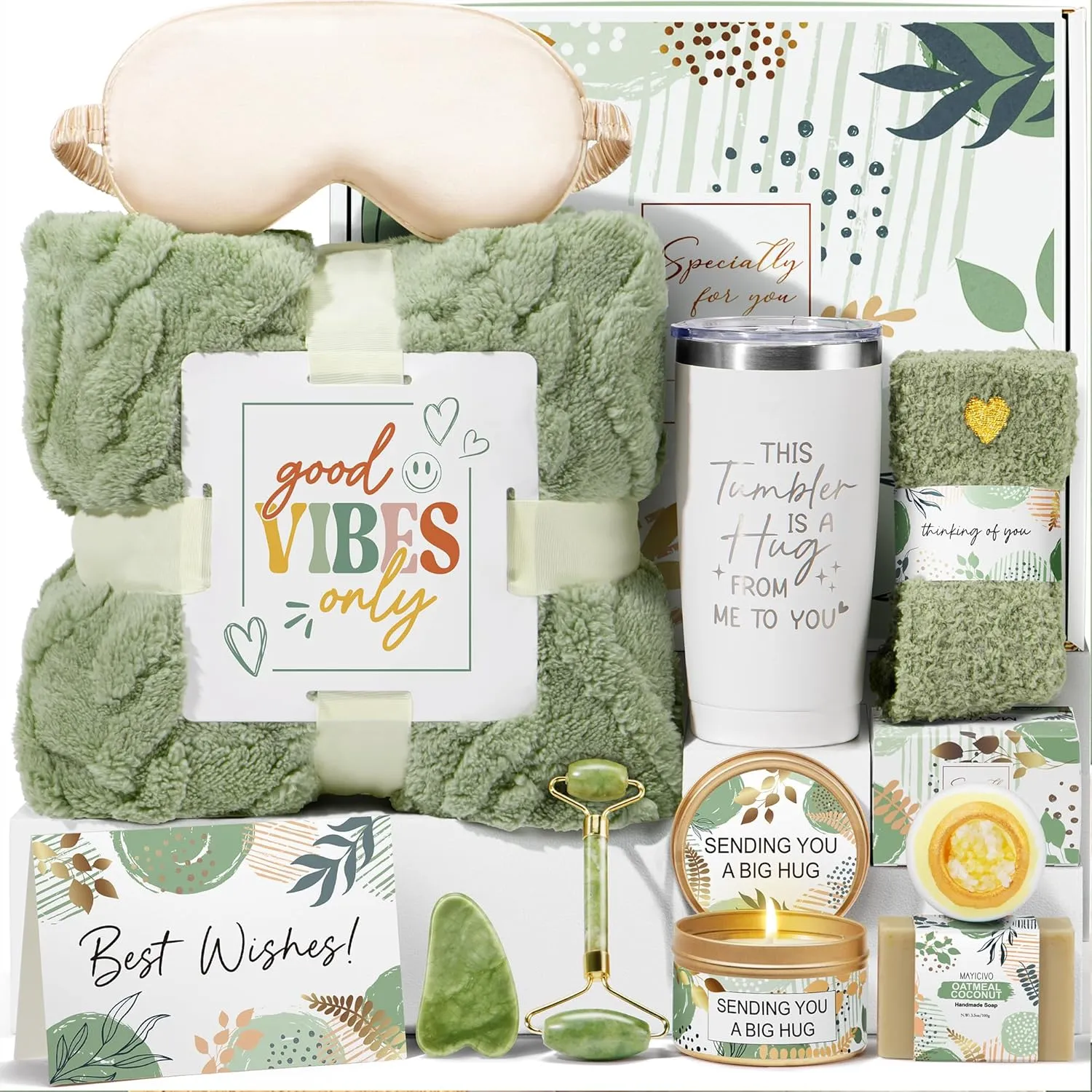 Self Care Gifts for Women Get Well Soon Gifts Basket, Birthday Gifts for Women Care Package Relaxing Spa Gifts Thinking of You Gifts w/ Blanket, Unique Mothers Day Gifts for Mom Her Friend Sister Wife