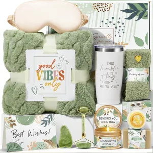 Self Care Gifts for Women Get Well Soon Gifts Basket, Birthday Gifts for Women Care Package Relaxing Spa Gifts Thinking of You Gifts w/ Blanket, Unique Mothers Day Gifts for Mom Her Friend Sister Wife
