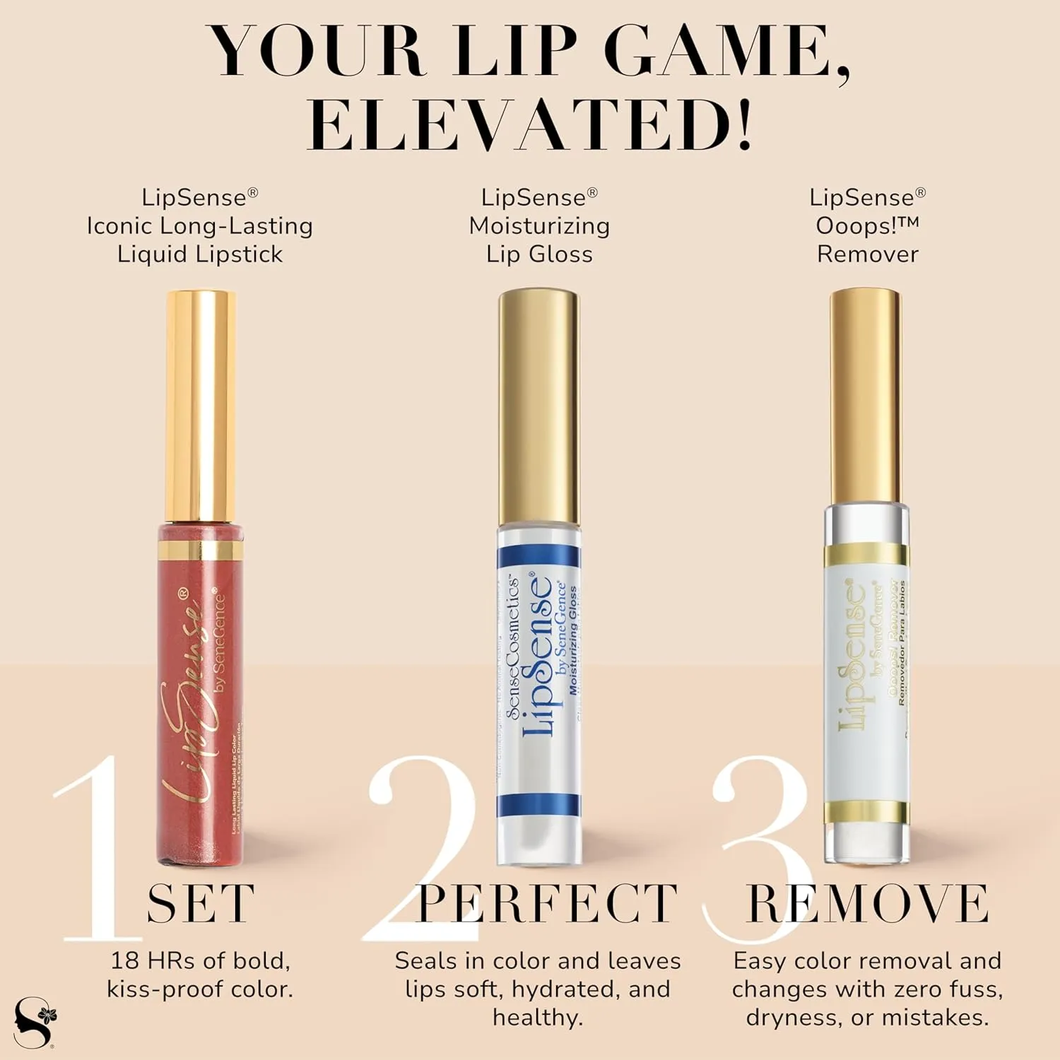 SeneGence LipSense Long-Lasting Liquid Lipstick – 18-Hour Wear, Waterproof, Transfer-Proof, Paraben-Free, Vegan, Cruelty-Free Lip Color in Multiple Shades