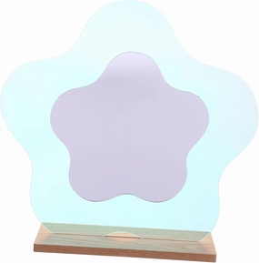 Shaped Mirror Wavy Mirror Decorative Makeup Mirror Irregular Makeup Mirror Aesthetic Cosmetic Mirror Wavy Makeup Mirror Wood Individual Rotating Mirror Japanese and Korean pop