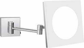 SHAUNI Wall Mounted Makeup Mirror with Magnification, 8 Inch Chrome Finish Acrylic Extendable LED Lighted Shaving Vanity Mirrors, Plug Powered,10x (Color : 3X)