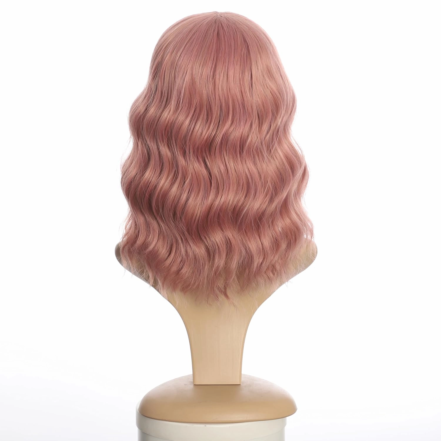 Short Curly Wigs with Bangs for Women 14 Inches Wavy Bob Wig Synthetic Heat Resistant Fiber Wigs (608)