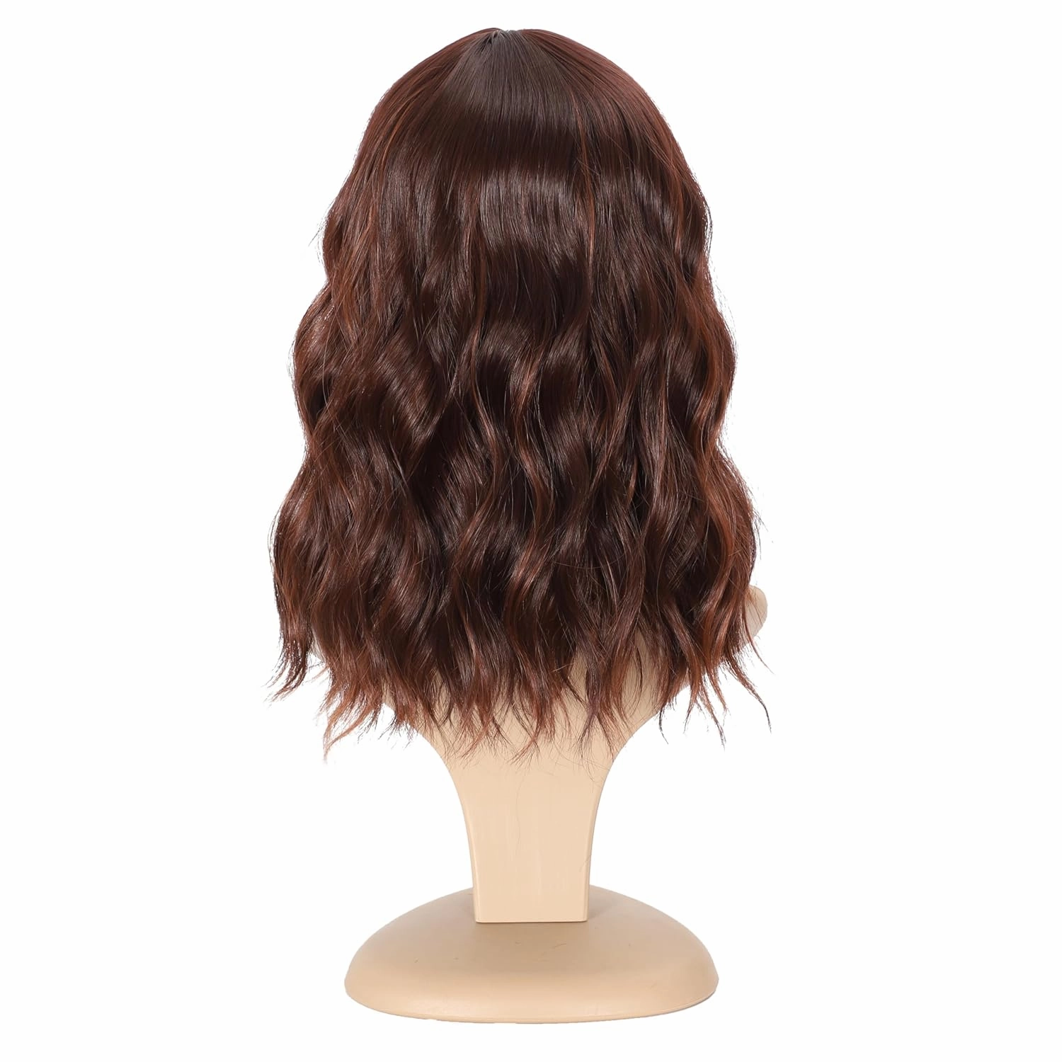 Short Curly Wigs with Bangs for Women 14 Inches Wavy Bob Wig Synthetic Heat Resistant Fiber Wigs