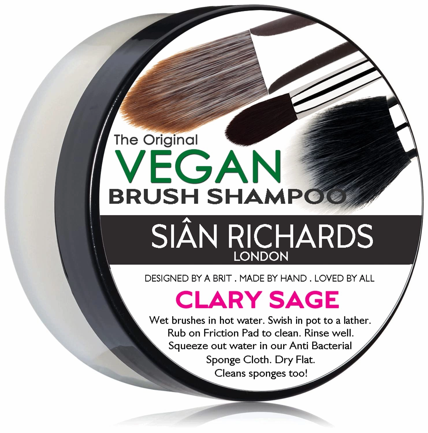 Sian Richards London Vegan Young Coconut Brush Shampoo Makeup Brush and Sponge Cleaner