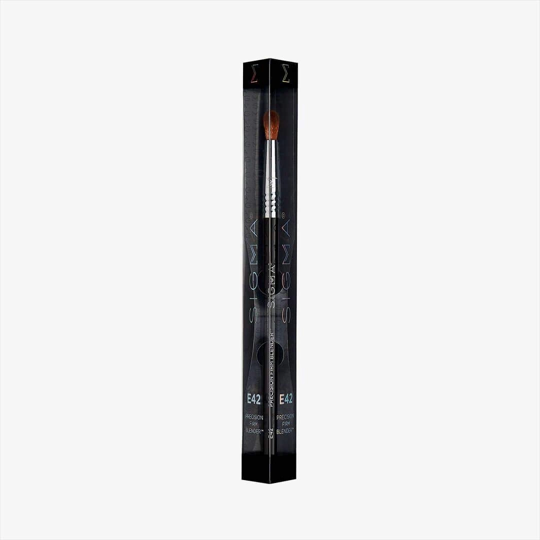 Sigma Beauty Professional E42 Precision Firm Blender Brush – Professional Dense Blending Brush for Cream or Powder Products - Firm Precision Eyeshadow Brush for Small or Hooded Eyes (1 Brush)