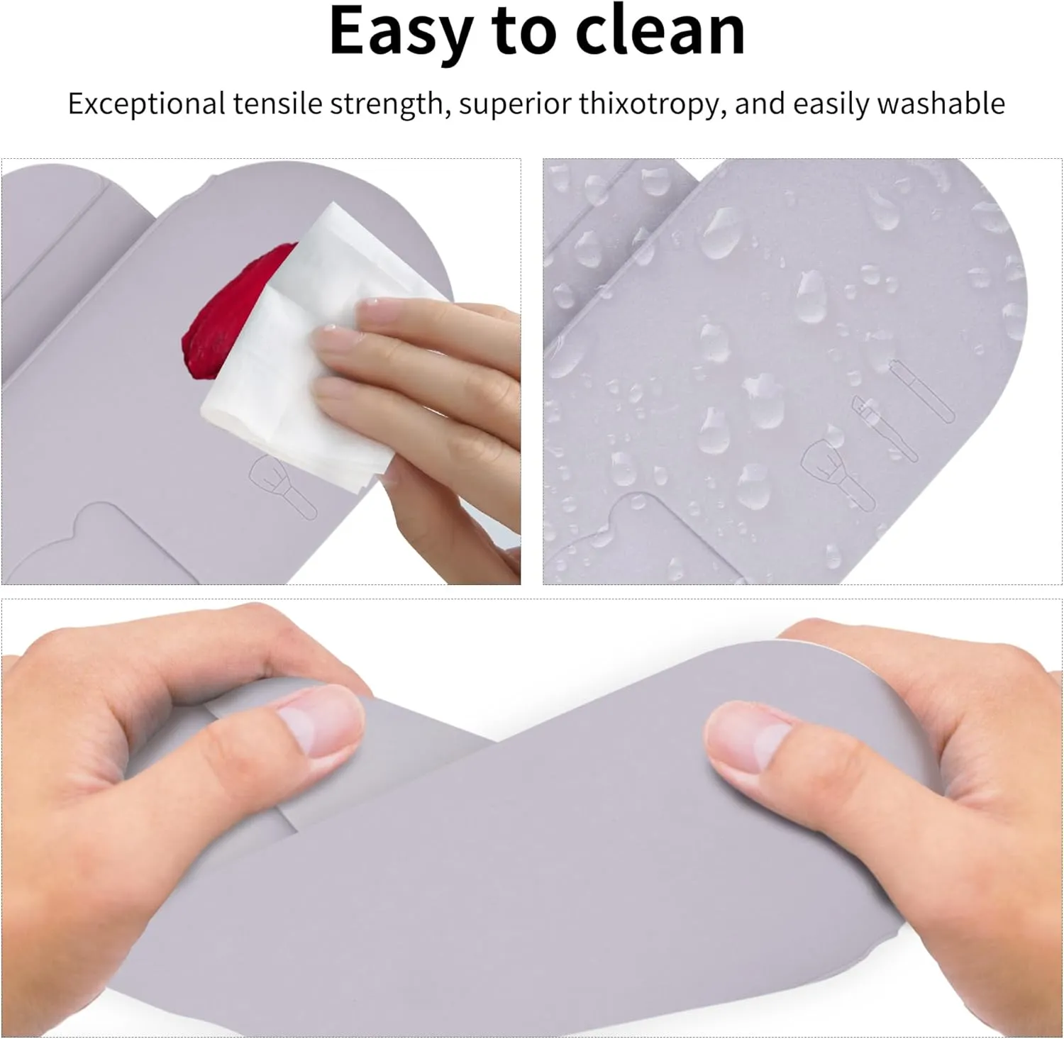 Silicone Makeup Brush Holder with Cleaning Pad - Travel Brush Organizer Case, Magnetic Closure Waterproof Cosmetic Bag for Easy Storage & On-the-Go Cleaning (9.05 Inch)