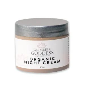 Simply Radiant Beauty Glimmer Goddess Organic Lavender Night Cream Face Moisturizer, Vegan, Great for all Skin Types, 24 hour Hydration, Less Stretch Marks, Natural, 2 oz