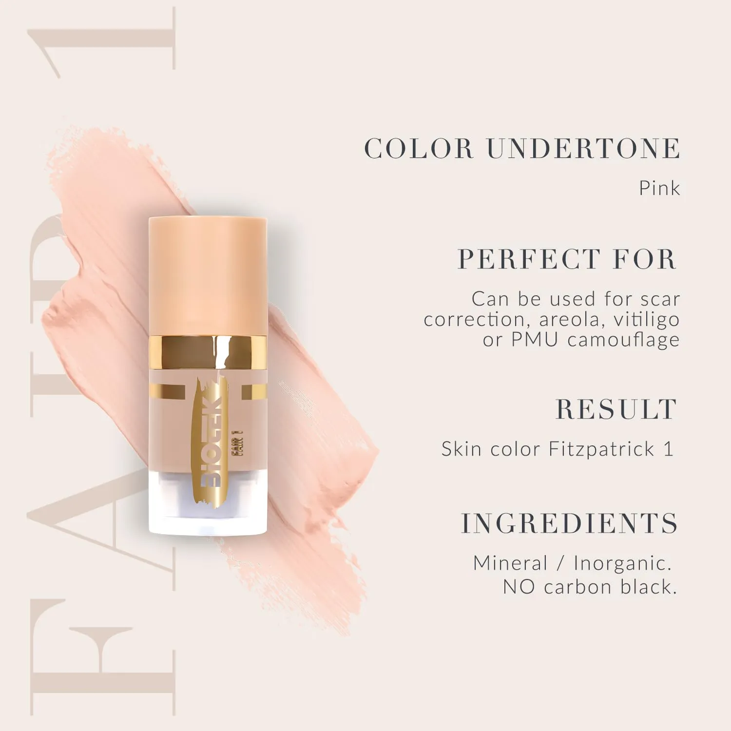 Skin Pigment for Permanent Makeup - Made in Italy - Fair 1 0,24 fl.oz.