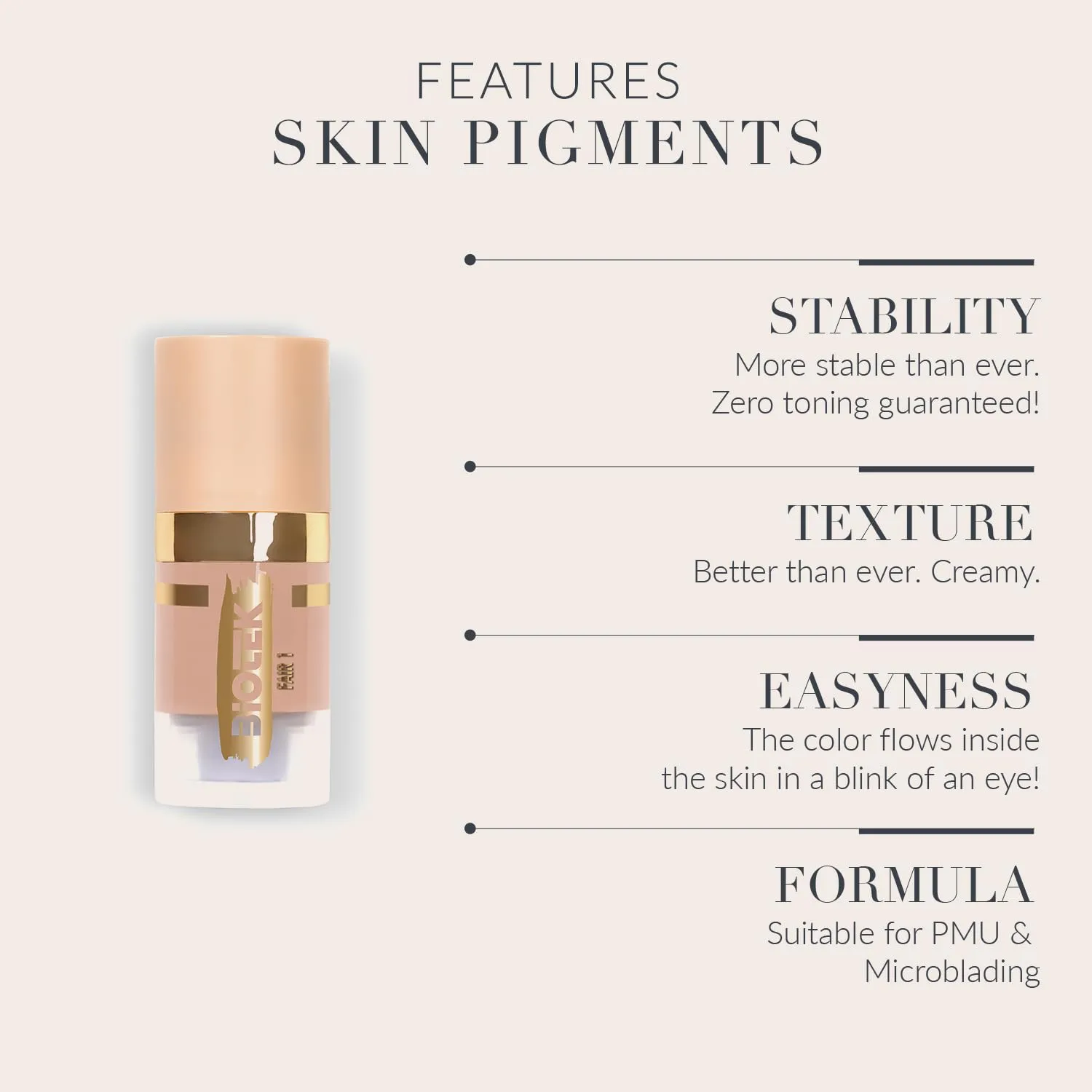 Skin Pigment for Permanent Makeup - Made in Italy - Fair 1 0,24 fl.oz.