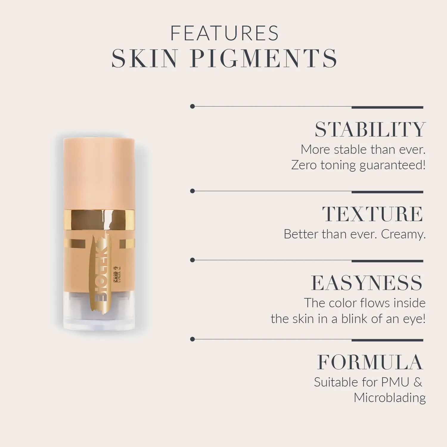 Skin Pigment for Permanent Makeup - Made in Italy - Fair 2 0,24 fl.oz.
