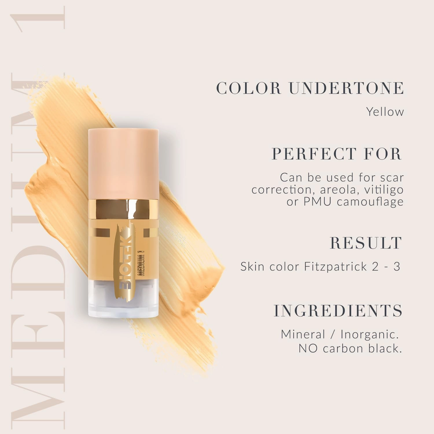 Skin Pigment for Permanent Makeup - Made in Italy - Medium 1 0,24 fl.oz.