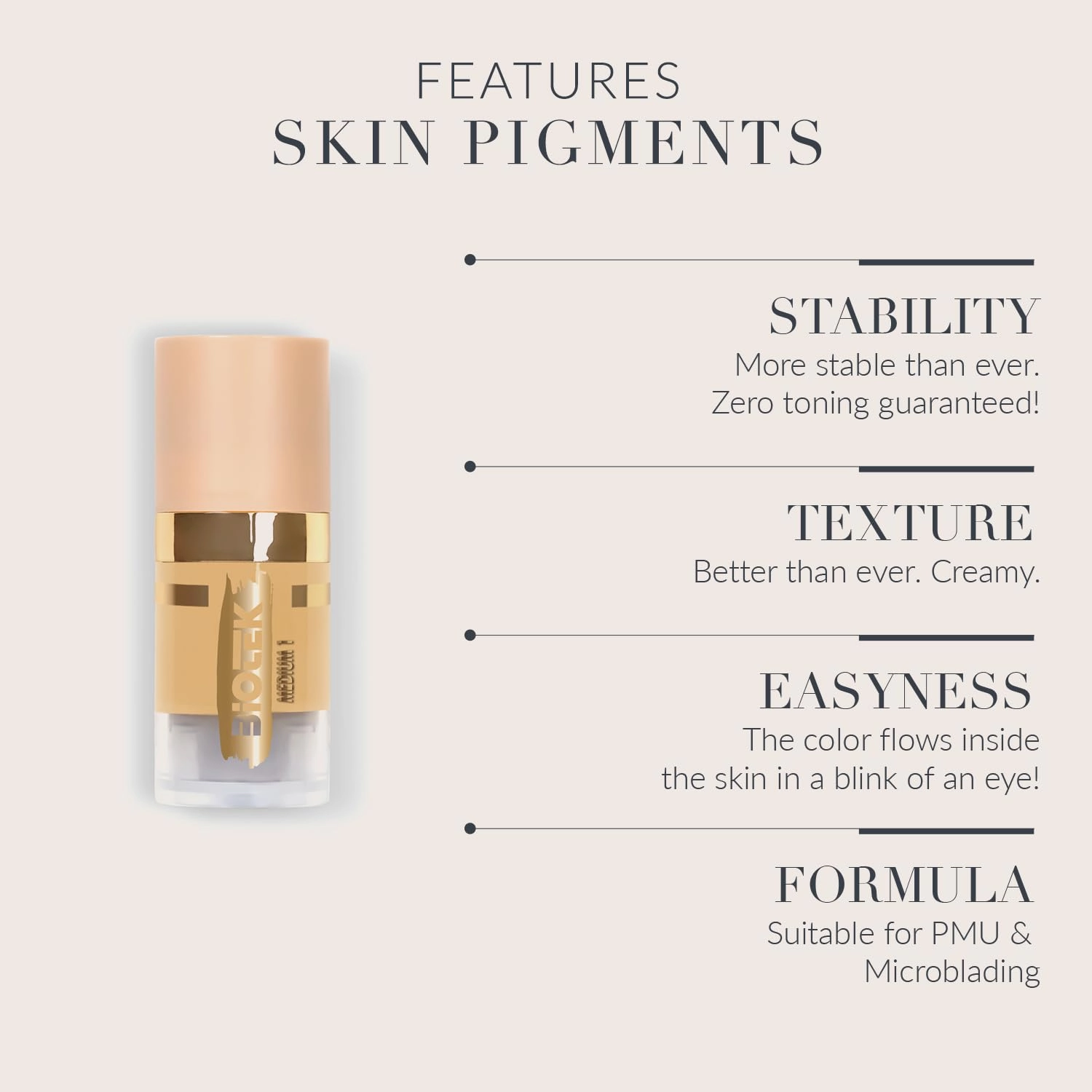 Skin Pigment for Permanent Makeup - Made in Italy - Medium 1 0,24 fl.oz.