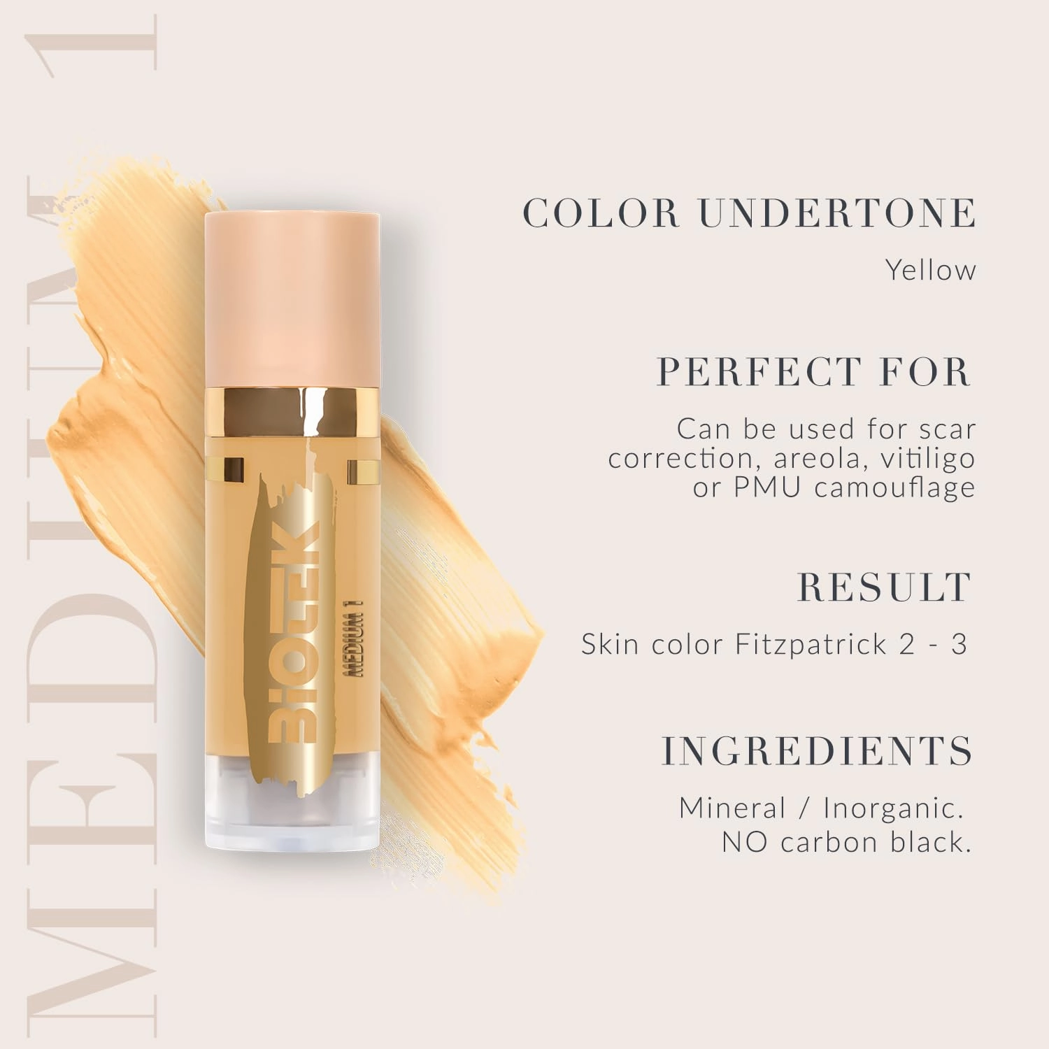 Skin Pigment for Permanent Makeup - Made in Italy - Medium 1 0,61 fl.oz.