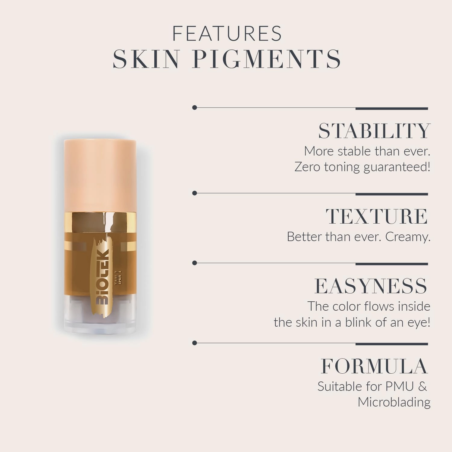 Skin Pigment for Permanent Makeup - Made in Italy - Tan 1 0,24 fl.oz.