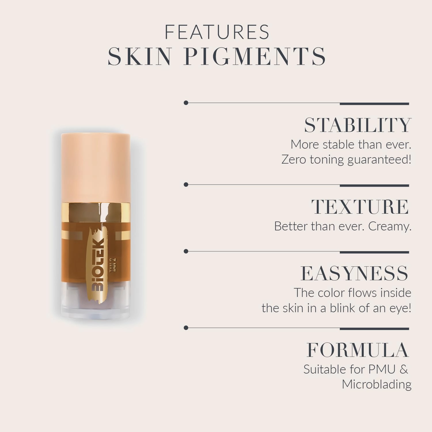 Skin Pigment for Permanent Makeup - Made in Italy - Tan 2 0,24 fl.oz.