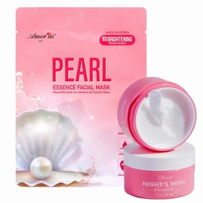 Skincare Bundle K-Beauty Amorus 11th Wish Night's Wish Balm Cleanser Makeup Remover Exfoliator Made in Korea Vegan, Paraben Free, Cruelty Free & Rejuvinating Korean Face Sheet Mask