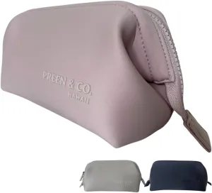Small heat-resistant makeup bag, beauty case. Insulated cosmetic bag helps protect makeup from melting, spoiling and expiring quickly. Heat proof makeup bag for car (Nude Pink)